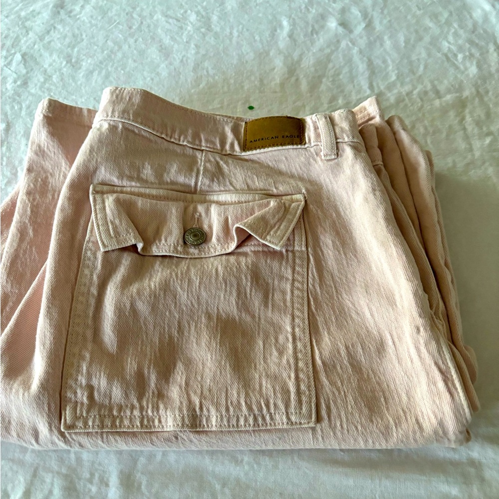 American Eagle Outfitters Pink Flare & Wide Leg Jeans